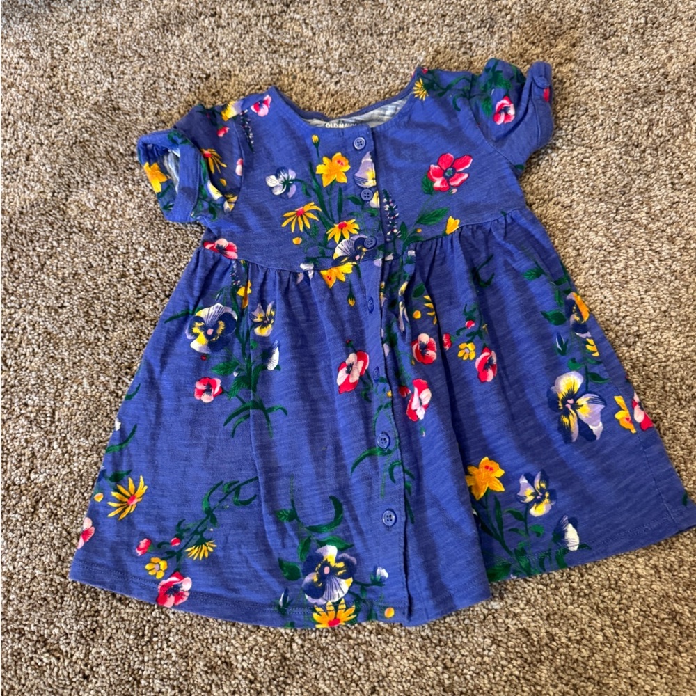Old Navy Blue Floral Kids Dress